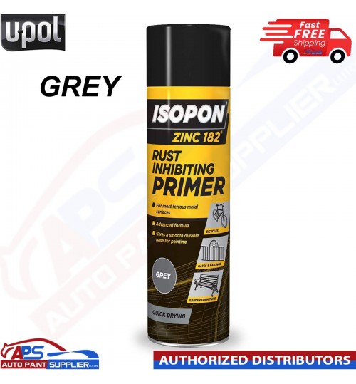 U-POL ISOPON ZINC 182 ANTI RUST PRIMER 450ML AEROSOL GREY