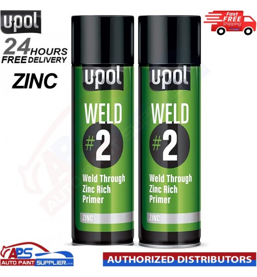 2X U-POL WELD/AL WELD#2 Weld ZINC RICH Through Primer Rich Aerosol - 450ML
