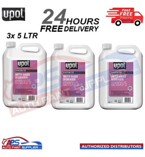 3X U-POL SYSTEM 20 S2000/5 WATERBASED PANELWIPE DEGREASER 5L Panel wipe Upol