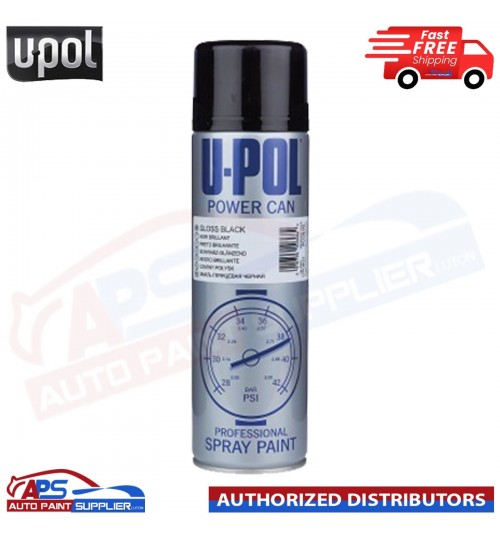 UPol Power Can BLACK Spray Aerosol Anti-Corrosive Metal 500ml