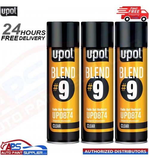3x Fade Out Thinner UPOL Blend #9 Transparent Blending Solvent 450ml Aerosol