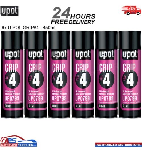 6x Upol GRIP#4 Universal Adhesion Promoter Aerosol - 450ml