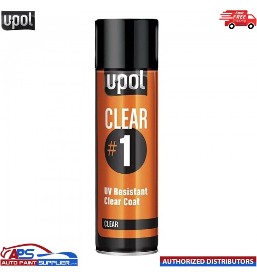 UPOL CLEAR#1 1k Clear Lacquer Clearcoat Aerosol 450ml U-POL UV Resistant