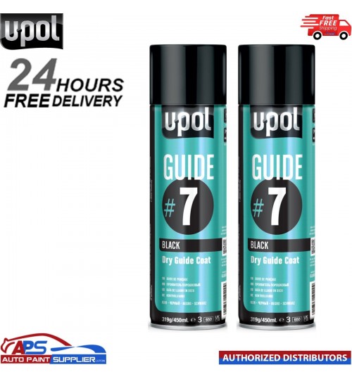 2x Upol Guide #7 Dry Guide Coat Dry Or Wet Filler Paint Defect Aerosol - 450ml