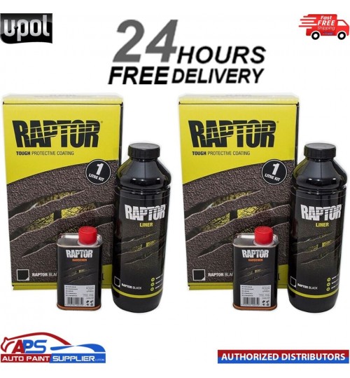 2 x UPOL Raptor TINTABLE Truck Bed Liner 1 Bottle 0.95L Kit Raptor + Hardener
