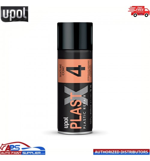 UPOL PLAST X 4 FINE TEXTURED PAINT AEROSOL FOR TRIM / PLASTIC BUMPER 400ML