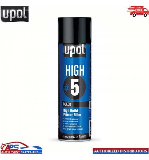 UPOL HIGH BUILD HIGH #5 PRIMER 450ML AEROSOL U-POL - BLACK