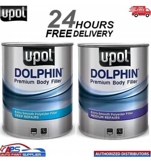 1 X U-POL DOLPHIN PREMIUM MEDIUM FILLER 3L + 1 X UPOL DOLPHIN DEEP FILLER 3L