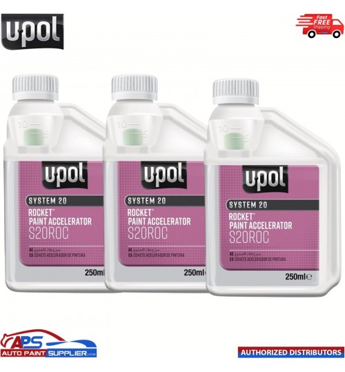 3x Upol Rocket Paint Accelerator 250ml Bottle System 20 2OROC