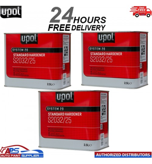 3x UPOL S2032 Standard Hardener/Activator For 2k Paints, Lacquers & Primers 2.5L