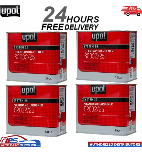 4x UPOL S2032 Standard Hardener/Activator For 2k Paints, Lacquers & Primers 2.5L