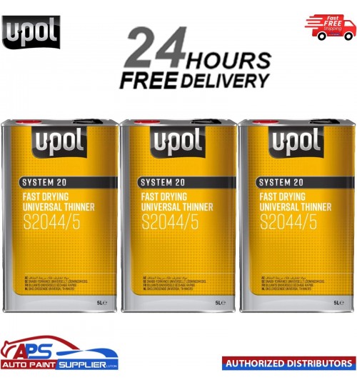 3x UPOL SYSTEM 20 S2044/5 FAST DRYING UNIVERSAL 2K THINNER 5L