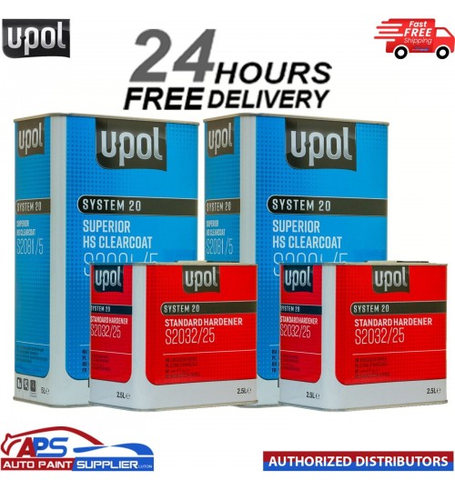U-POL S2081 CLEAR COAT LACQUER HS 2K WITH S2032 STANDARD HARDENER UPOL- 15L KIT