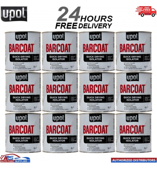 12 X U-POL BARCOAT QUICK DRYING ISOLATOR 1K PRIMER 2K PAINT REACTION UPOL BAR/1