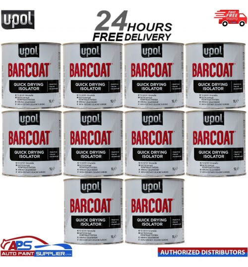 10 X U-POL BARCOAT QUICK DRYING ISOLATOR 1K PRIMER 2K PAINT REACTION UPOL BAR/1