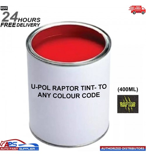 400ML TINT COLOUR FOR UPOL RAPTOR BED LINER - ANY COLOUR CODE AVAILABLE RAL CODE