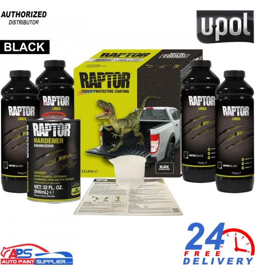 UPOL Raptor Bed Liner Kit 3.8L – Black Tough Coating + Hardener