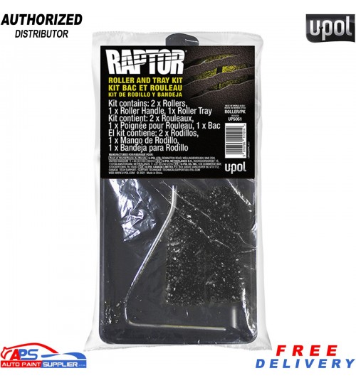 U-POL Raptor Roller & Tray Kit – Handle + 2x 4" Rollers (ROLLER/PK)