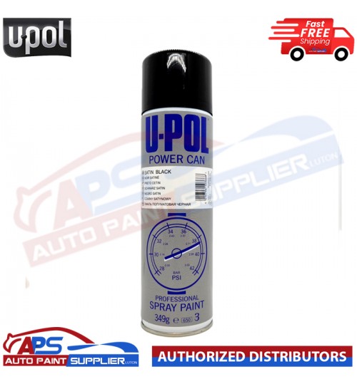 Upol Power Can Satin Black Fast Drying Topcoat Aerosol Spray Paint 500ml
