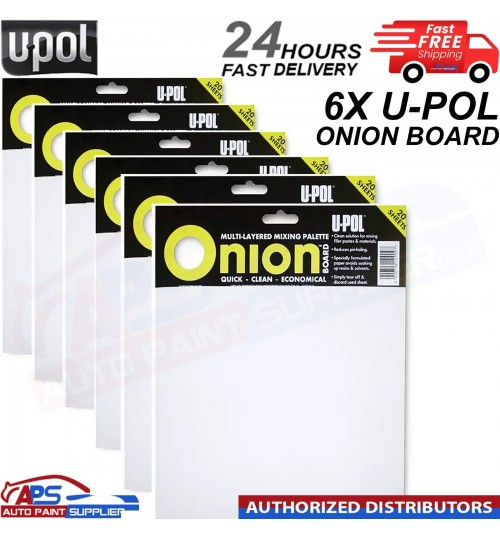 6X U-POL ONION BOARDS - CAR BODY FILLER MIXING BOARDS U-POL - FAST DELIVERY