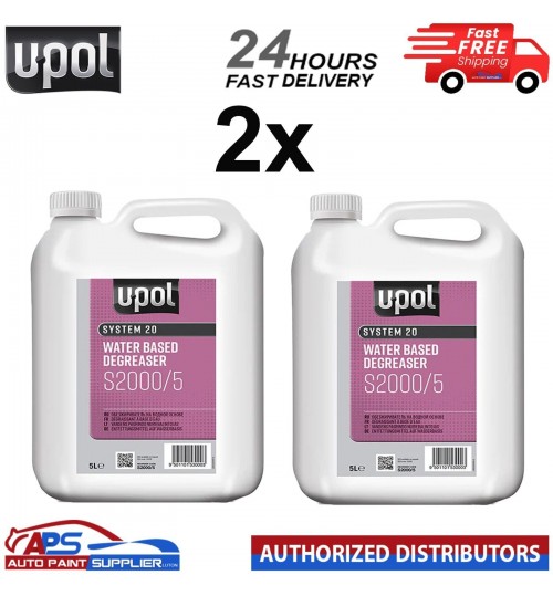 2 X U-POL SYSTEM 20 S2000/5 WATERBASED PANELWIPE DEGREASER 5L - FAST DELIVERY