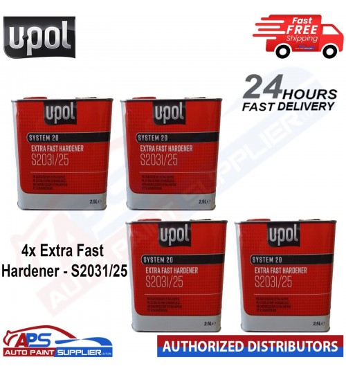 4 x UPOL S2031 EXTRA FAST 2K UNIVERSAL HARDENER 2.5L - FAST DELIVERY