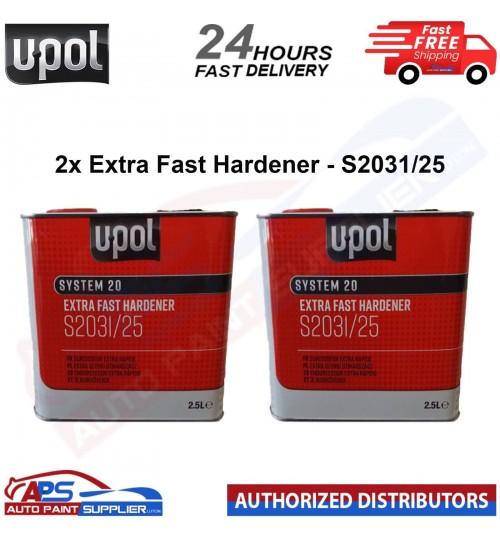 2 x UPOL S2031 EXTRA FAST 2K UNIVERSAL HARDENER 2.5L - FAST DELIVERY