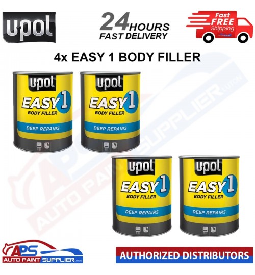 4X UPOL EASY 1 BODY FILLER 3L DEEP REPAIRS FILL CAR BODY FILLER- FAST DELIVERY