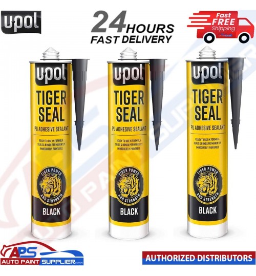 3x U-POL TIG/NB TIGER SEAL BLACK Sealant and Adhesive 310ML -FAST DELIVERY