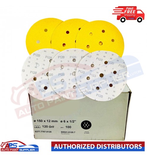 Sanding Discs 150 x 12mm - 6 x 1/2 Grit P 120 100 pcs