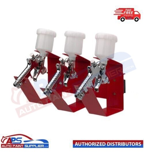 Gravity Feed Spray Gun Holder Stand Wall Mounted Quality Holds 3 Guns