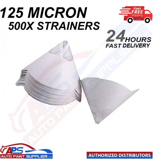 125 Micron 500x Paint Strainer Fine Mesh Paper Filter - FAST DELIVERY