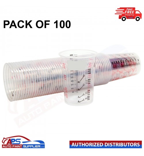 Plastic Polypropylene Paint Mixing Cups 600cc Pack of 100 - FAST DELIVERY