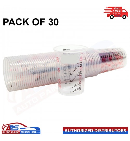 30x PAINT MIXING CUPS PLASTIC 600CC Polypropylene Paint Mixing CUPS