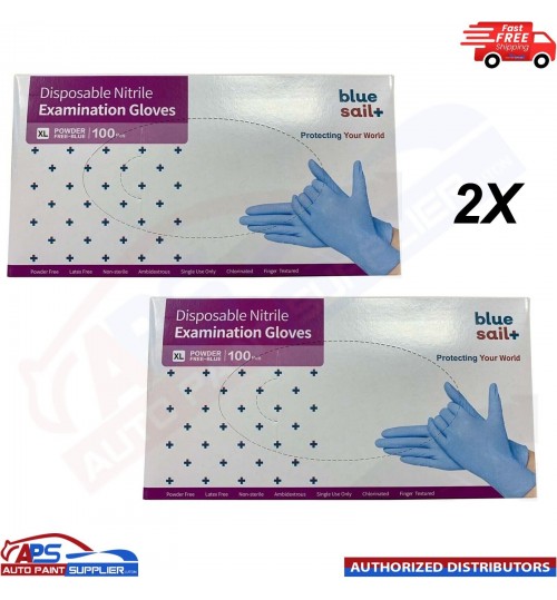 2x Blue Sail with Disposable Nitrile Examination Gloves [Extra Large] - 100pcs