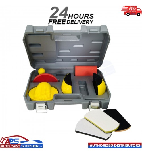 SANDING BLOCK KIT Case For Detailing Car Body Work Repair Hook & Loop, 9 Pcs Set