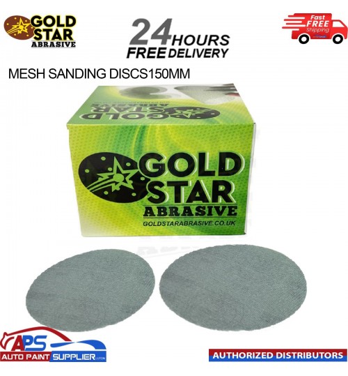Gold Star Green Sanding Discs 150mm Grits P120 P180 P240 P320 P400 BOX OF 50PCS