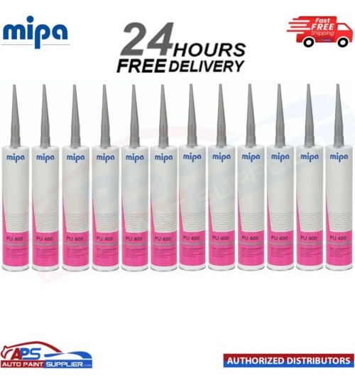 12x MIPA PU 400 Seam Sealer 310ml Grey Cartridge Polyurethane Adhesive Sealant