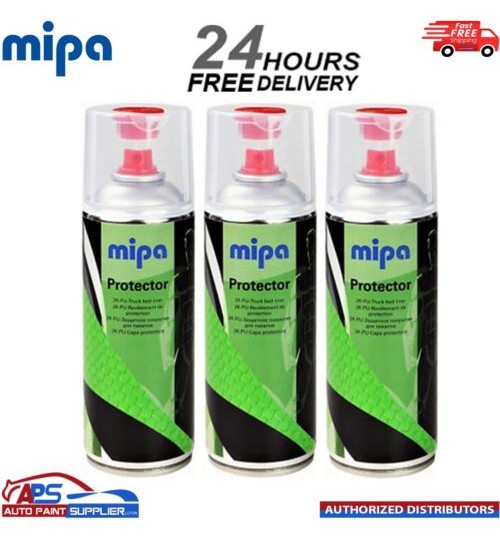 3x MIPA PROTECTOR 2K TOUGH TRUCK BED LINER raptor AEROSOL 400ML - BLACK