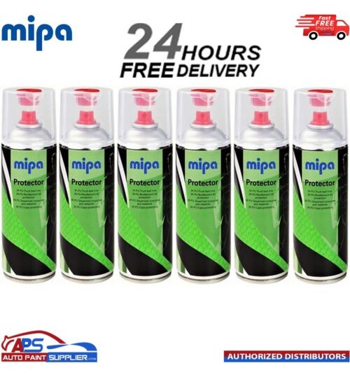 6x MIPA PROTECTOR 2K TOUGH TRUCK BED LINER raptor AEROSOL 400ML - BLACK