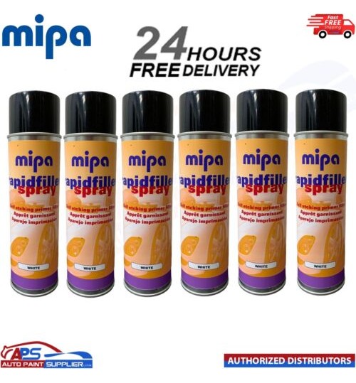 6x MIPA RAPIDFILLER PRIMER HIGH BUILD SELF ETCHING AEROSOL - 400ML