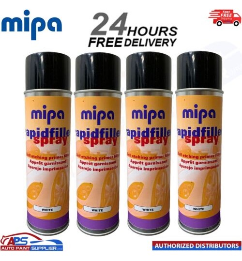 4x MIPA RAPIDFILLER PRIMER HIGH BUILD SELF ETCHING AEROSOL - 400ML