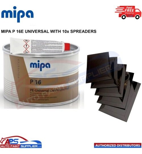 MIPA P16 PE UNIVERSAL LEICHTSPACHTEL LIGHT AND HARDENER TUBE WITH 10x SPREADERS