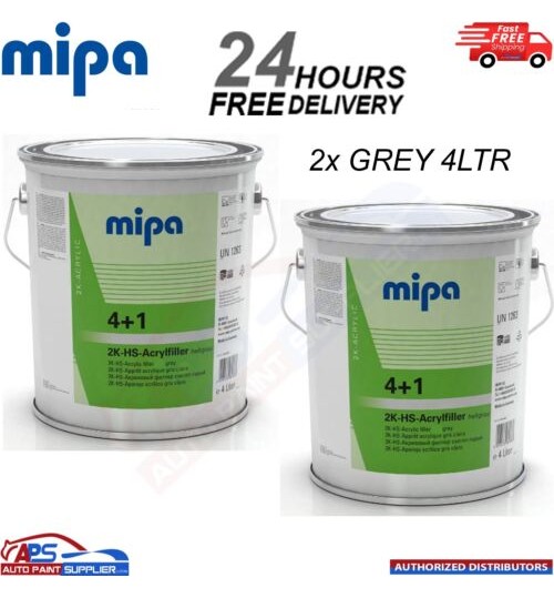 MIPA 4+1 ACRY FILLER HIGH BUILD 2K PRIMER 4L - GREY - FAST DELIVERY