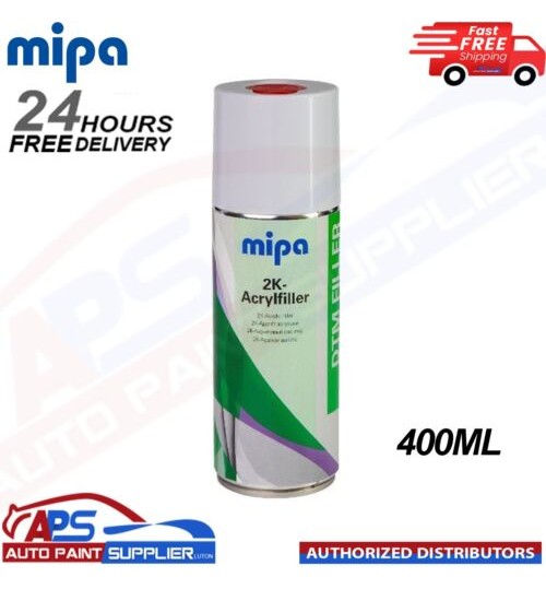 MIPA 2K Acrylfiller Spray GREY 2K Primer Filler 400ml Aerosol Inc Hardener