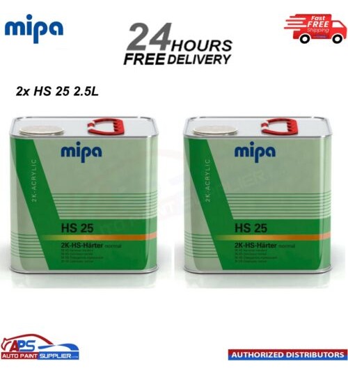 2x MIPA HS 25 NORMAL HIGH SOLID HARDENER 2.5LTR - FAST DELIVERY
