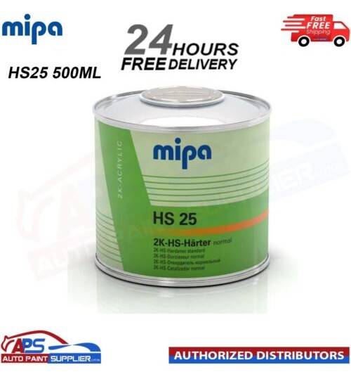 MIPA HS25 2K HIGH SOLID STANDARD HARDENER 500ML - OC, ACRY FILLER,TOPCOAT,PUR