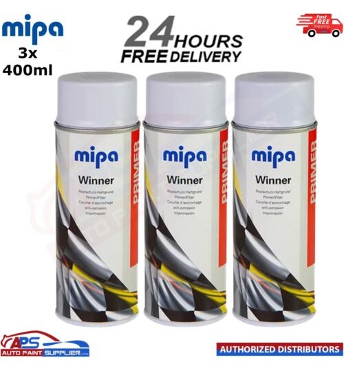 3x MIPA MAWPG WINNER PRIMER GREY - SPRAY PAINT AEROSOL 400ML