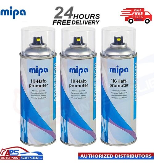3x MIPA 1K ADHESION PROMOTER Spray 400ml Transparent UV-Resistant Aerosol