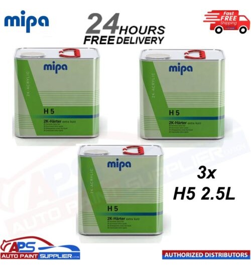 3x MIPA 2K ACRYLIC H 5 EXTRA FAST HARDENER ACTIVATOR 2K HARTER - 2.5 LITRE
